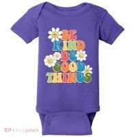 Be Kind Do Good Things Retro Sunflower Baby Bodysuit thumb 0