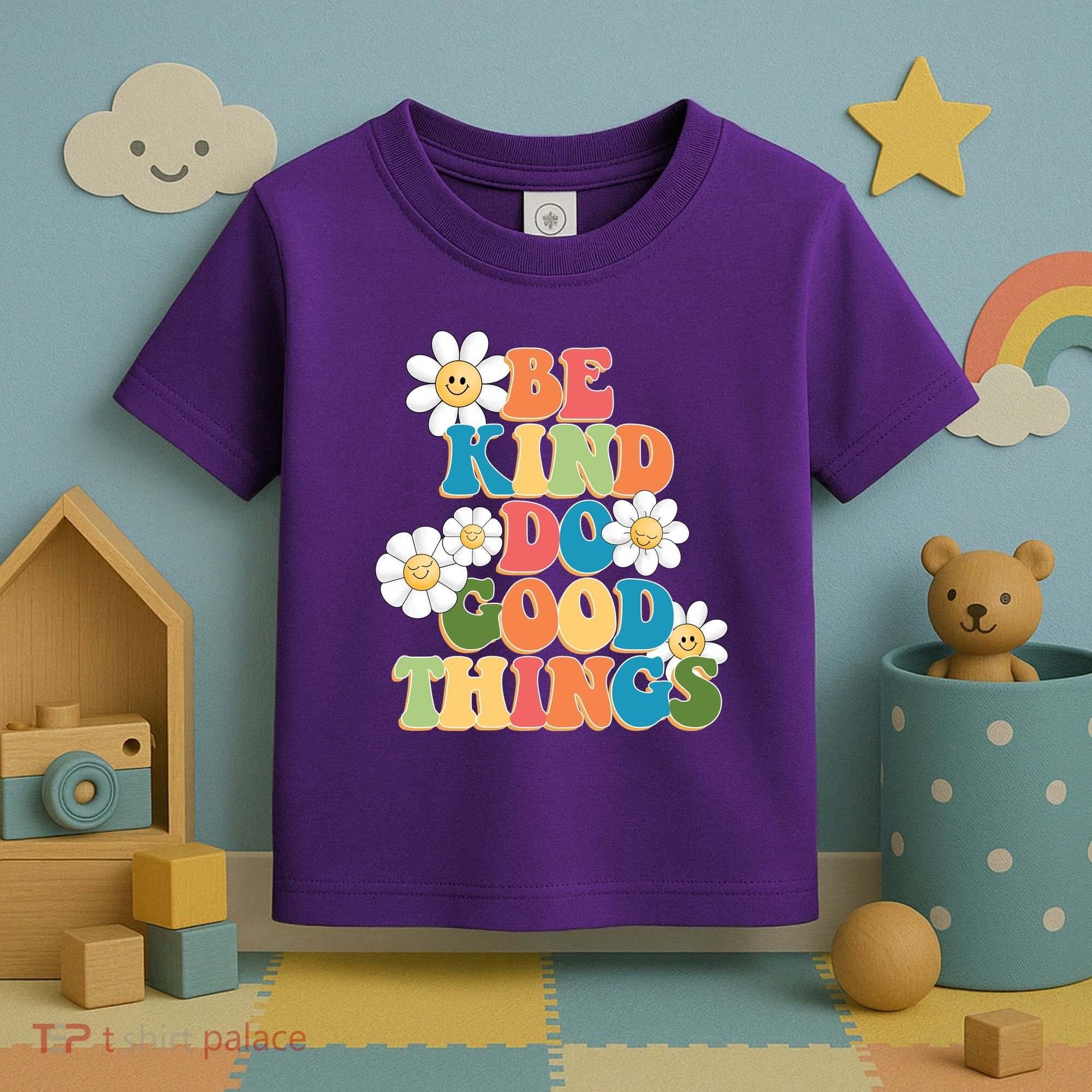 Be Kind Do Good Things Retro Sunflower Toddler T-Shirt