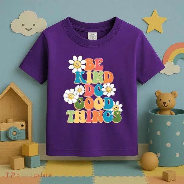 Be Kind Do Good Things Retro Sunflower Toddler T-Shirt