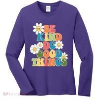 Be Kind Do Good Things Retro Sunflower Women's Long Sleeve Shirt thumb 0