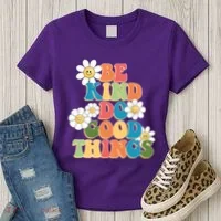 Be Kind Do Good Things Retro Sunflower Women's T-Shirt thumb 3