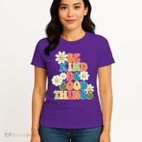 Be Kind Do Good Things Retro Sunflower Women's T-Shirt thumb 4