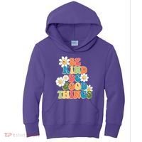 Be Kind Do Good Things Retro Sunflower Kids Hoodie thumb 0