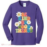 Be Kind Do Good Things Retro Sunflower Kids Long Sleeve Shirt thumb 0