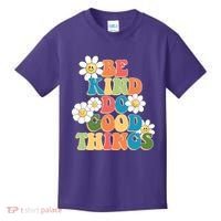 Be Kind Do Good Things Retro Sunflower Kids T-Shirt thumb 0