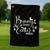 Bunny Kisses Easter Wishes Golf Towel thumb 1