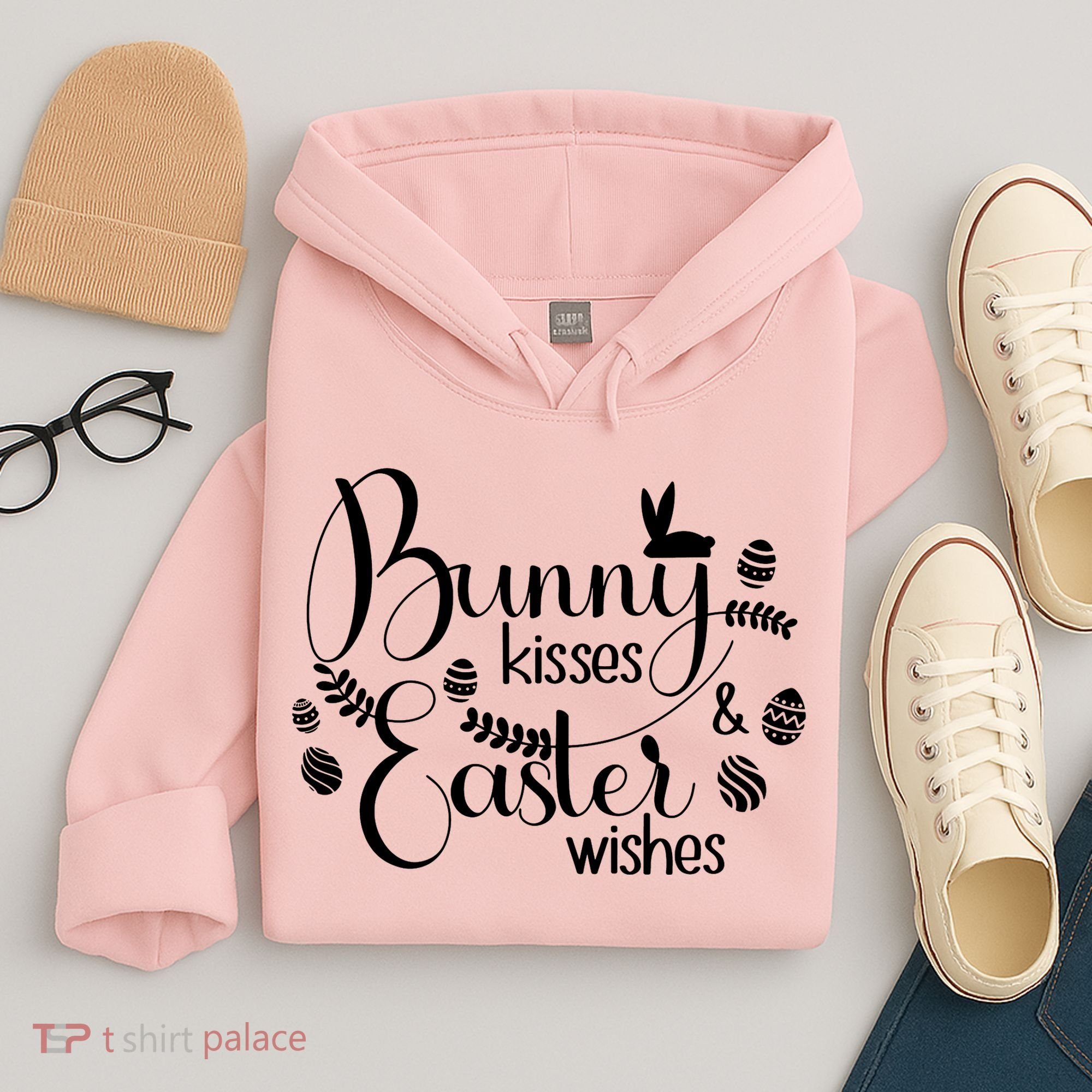 Bunny Kisses Easter Wishes Hoodie