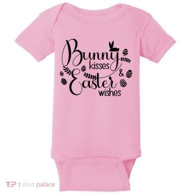 Bunny Kisses Easter Wishes Baby Bodysuit
