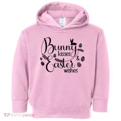 Bunny Kisses Easter Wishes Toddler Hoodie