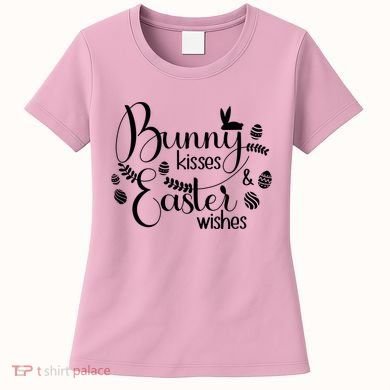 Bunny Kisses Easter Wishes Women's T-Shirt
