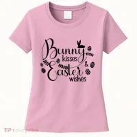 Bunny Kisses Easter Wishes Women's T-Shirt thumb 0