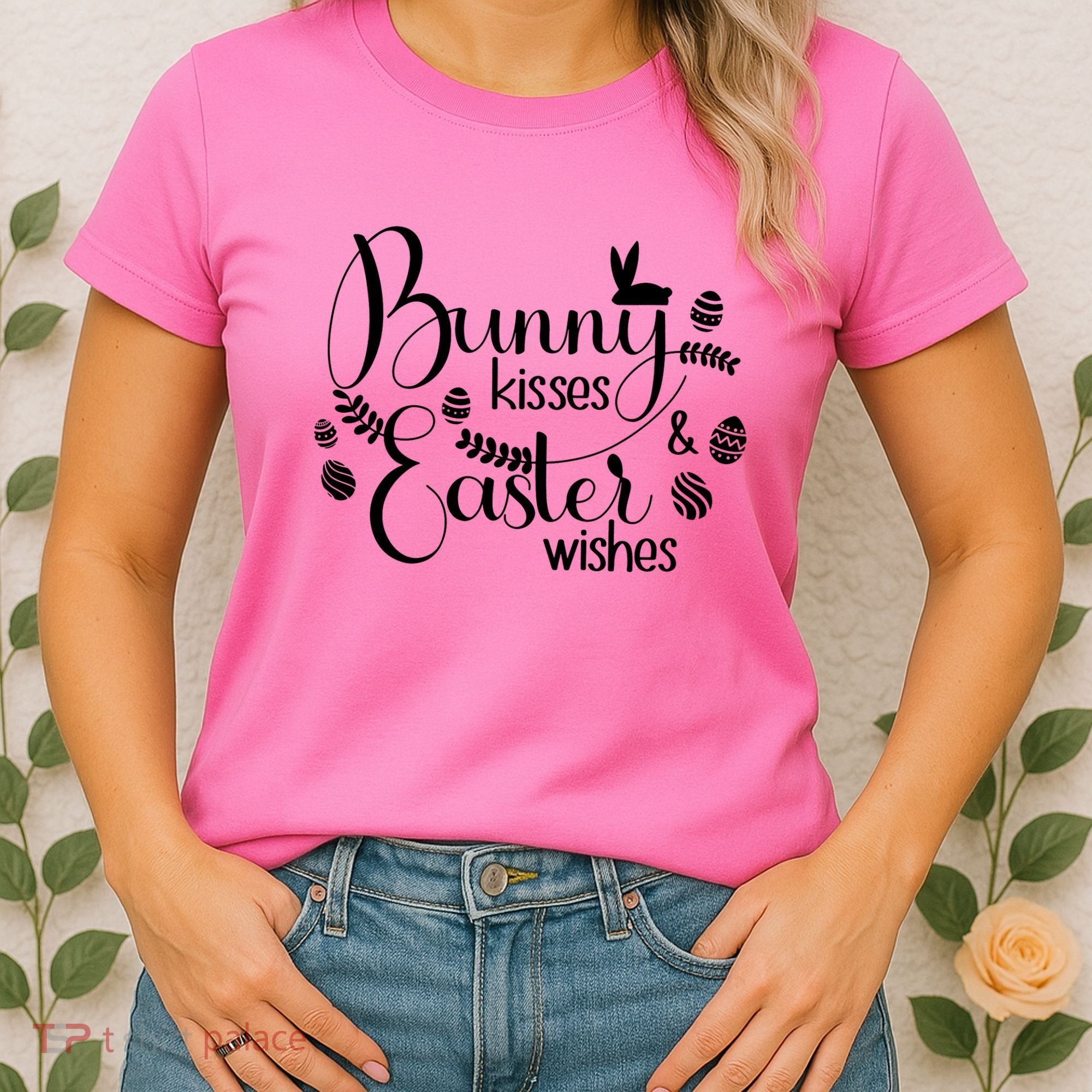 Bunny Kisses Easter Wishes Women's T-Shirt