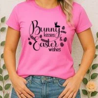 Bunny Kisses Easter Wishes Women's T-Shirt thumb 2