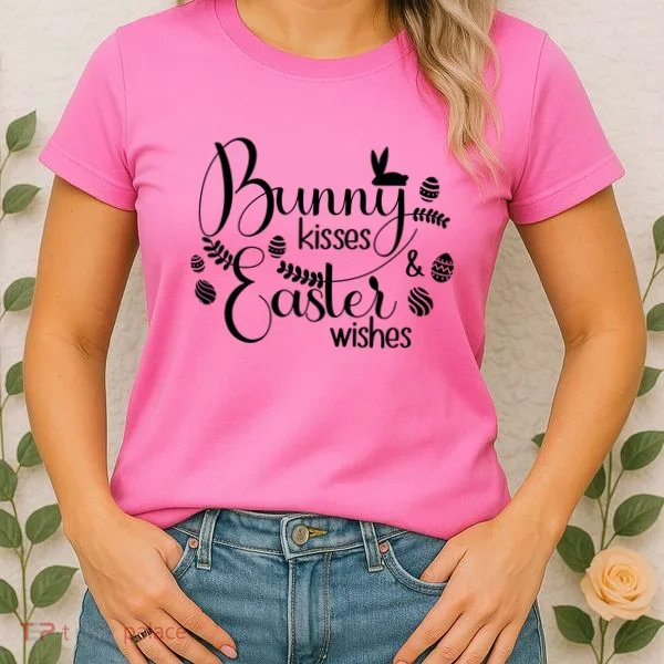Bunny Kisses Easter Wishes Women's T-Shirt