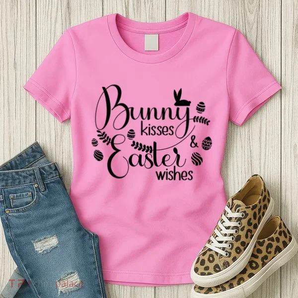 Bunny Kisses Easter Wishes Women's T-Shirt