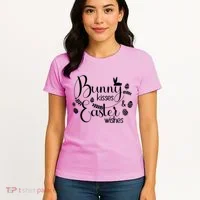 Bunny Kisses Easter Wishes Women's T-Shirt thumb 4