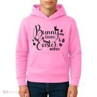 Bunny Kisses Easter Wishes Kids Hoodie thumb 4