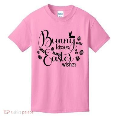 Bunny Kisses Easter Wishes Kids T-Shirt