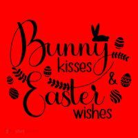 Bunny Kisses Easter Wishes Santa Hat thumb 1