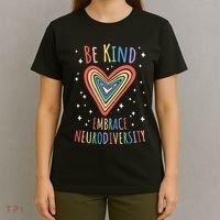 Be Kind Embrace Neurodiversity Heart Autism Awareness Month T-Shirt thumb 4