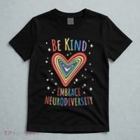 Be Kind Embrace Neurodiversity Heart Autism Awareness Month T-Shirt thumb 5