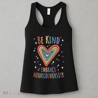 Be Kind Embrace Neurodiversity Heart Autism Awareness Month Women's Tank Top thumb 3