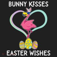 Bunny Kisses Easter Wishes Flamingo Happy Easter Day Gift Women's Sweatshirt thumb 2