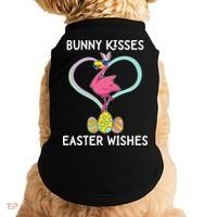 Bunny Kisses Easter Wishes Flamingo Happy Easter Day Gift Doggie Tank thumb 0