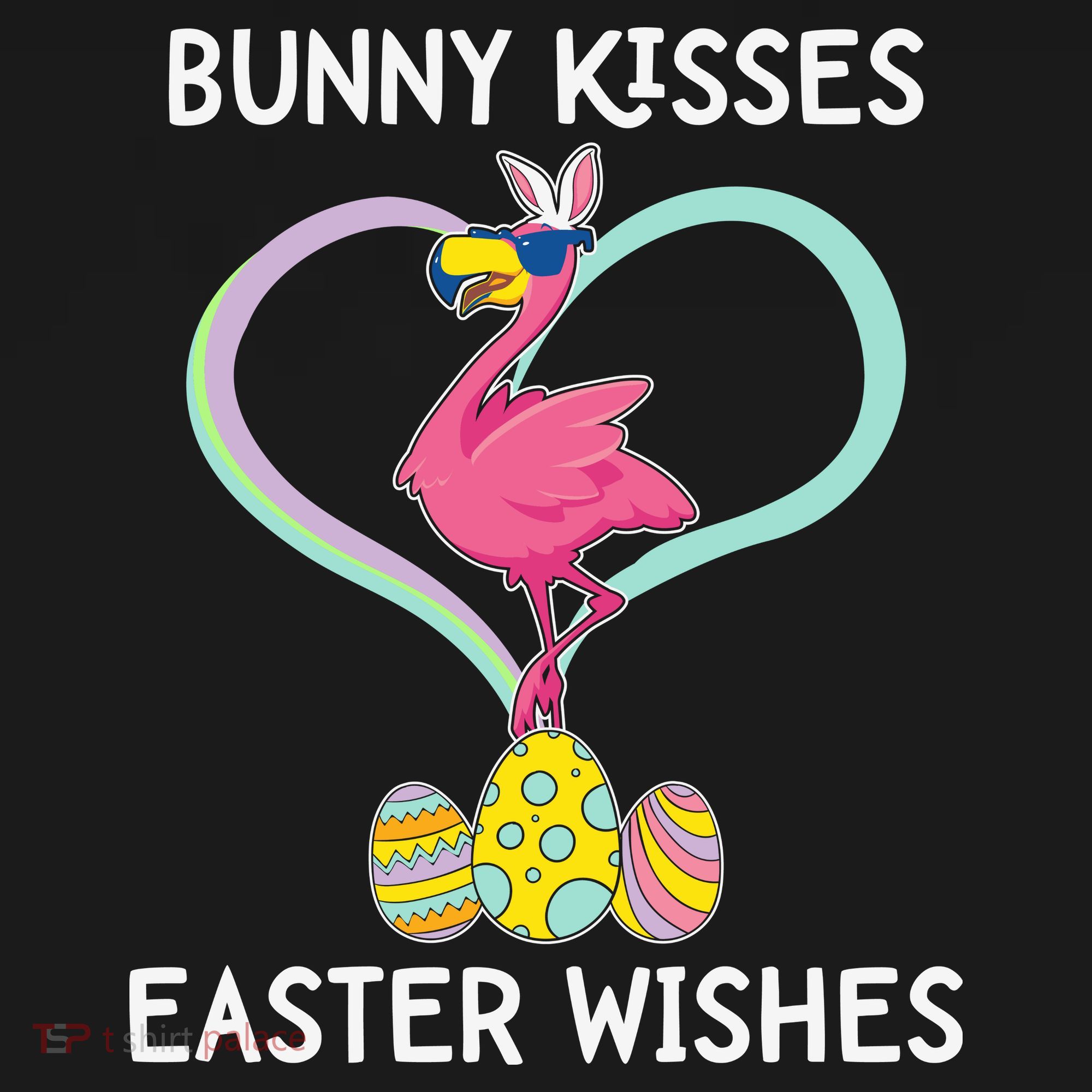 Bunny Kisses Easter Wishes Flamingo Happy Easter Day Gift Sweatshirt