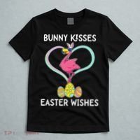 Bunny Kisses Easter Wishes Flamingo Happy Easter Day Gift T-Shirt thumb 5