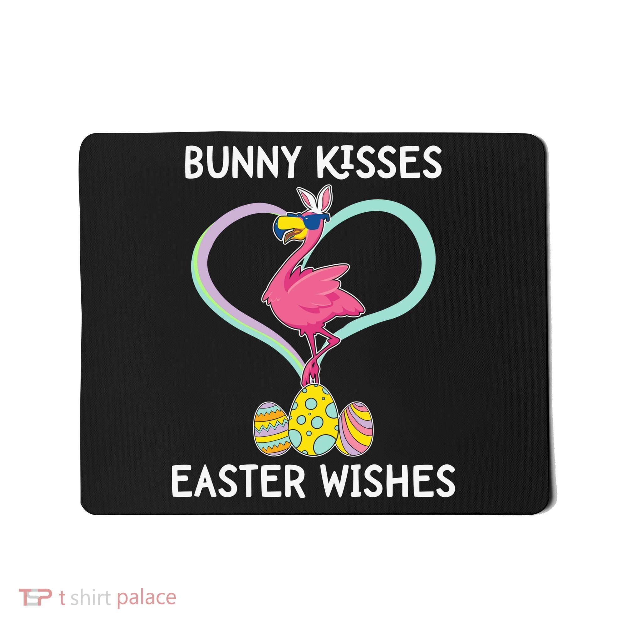 Bunny Kisses Easter Wishes Flamingo Happy Easter Day Gift Mousepad