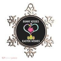Bunny Kisses Easter Wishes Flamingo Happy Easter Day Gift Ornament thumb 0