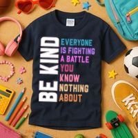 Be Kind Everyone Is Fighting A Battle You Know Nothing About Kids T-Shirt thumb 3