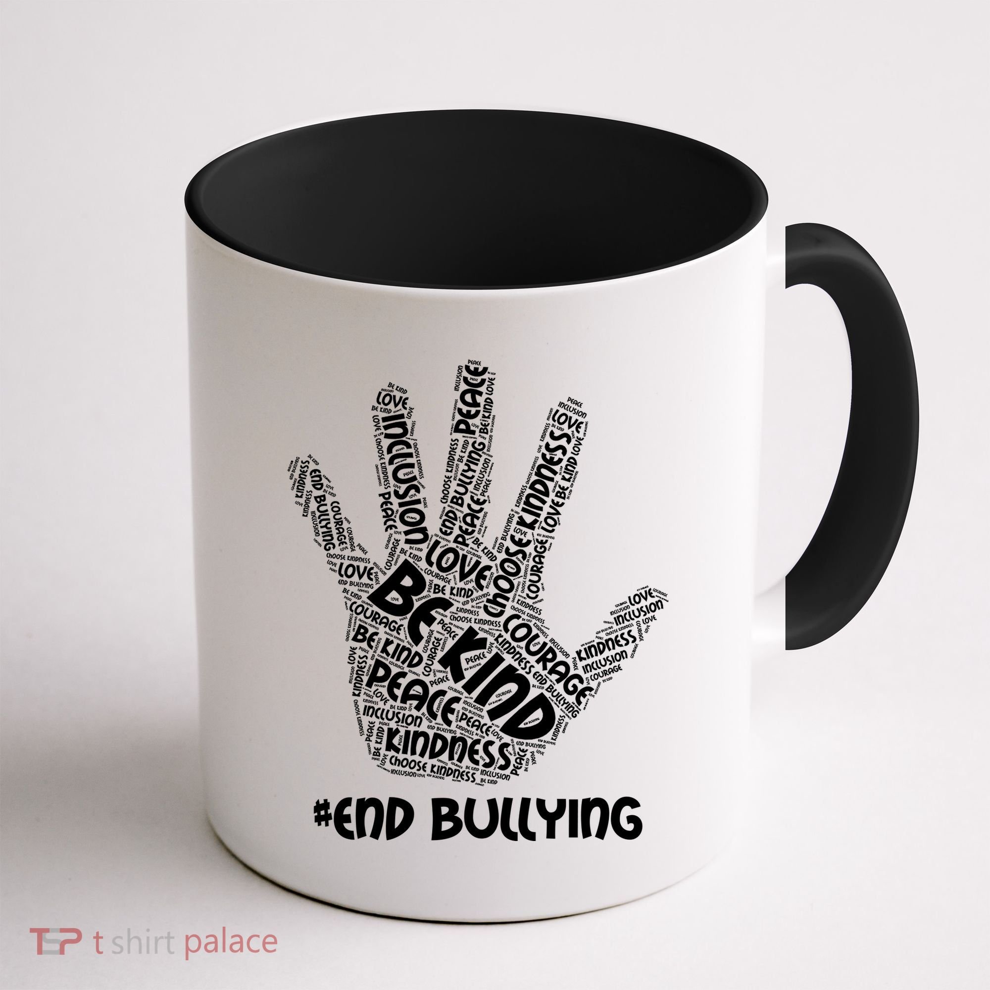 Be Kind #End Bullying Word Art Hand Coffee Mug