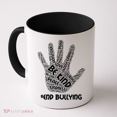 Be Kind #End Bullying Word Art Hand Coffee Mug