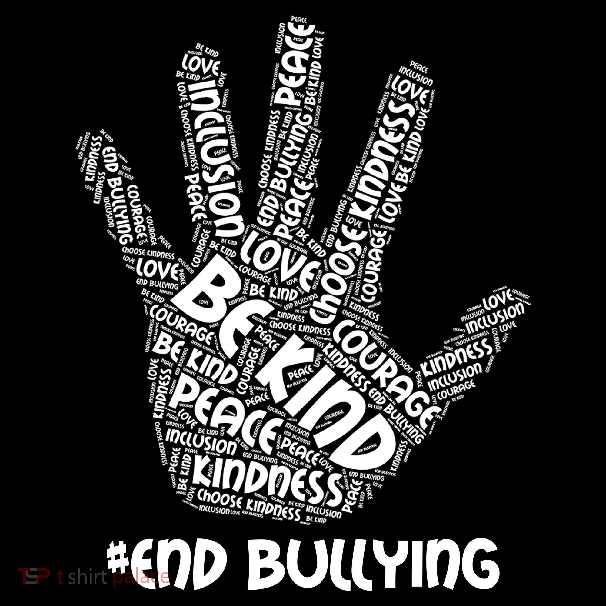 Be Kind #End Bullying Word Art Hand Women's Hoodie
