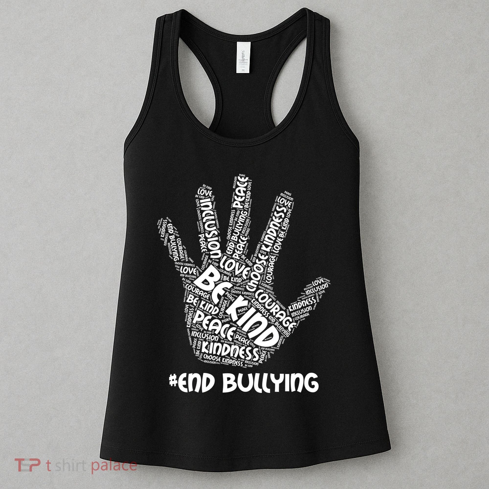 Be Kind #End Bullying Word Art Hand Women's Tank Top