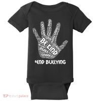 Be Kind #End Bullying Word Art Hand Baby Bodysuit thumb 0