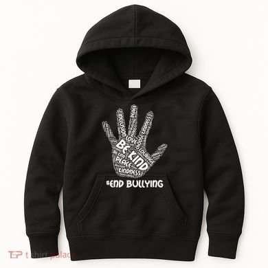 Be Kind #End Bullying Word Art Hand Kids Hoodie