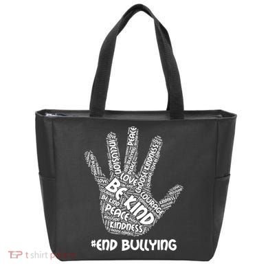Be Kind #End Bullying Word Art Hand Tote Bag