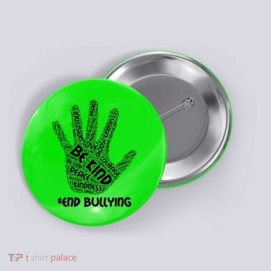 Be Kind #End Bullying Word Art Hand Button
