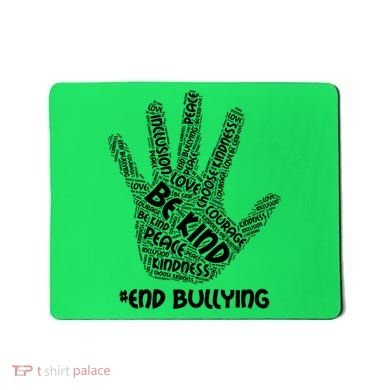 Be Kind #End Bullying Word Art Hand Mousepad