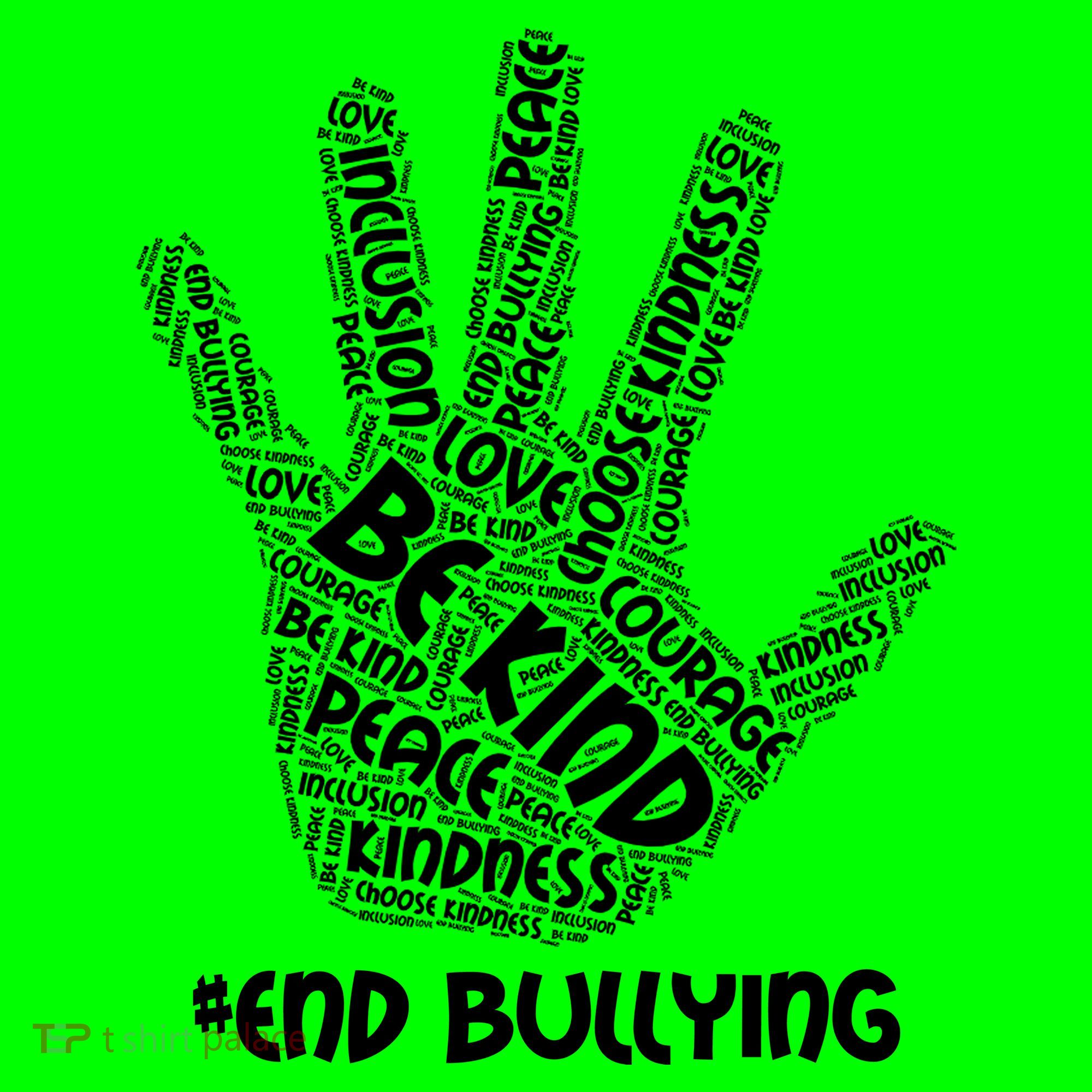 Be Kind #End Bullying Word Art Hand Mousepad