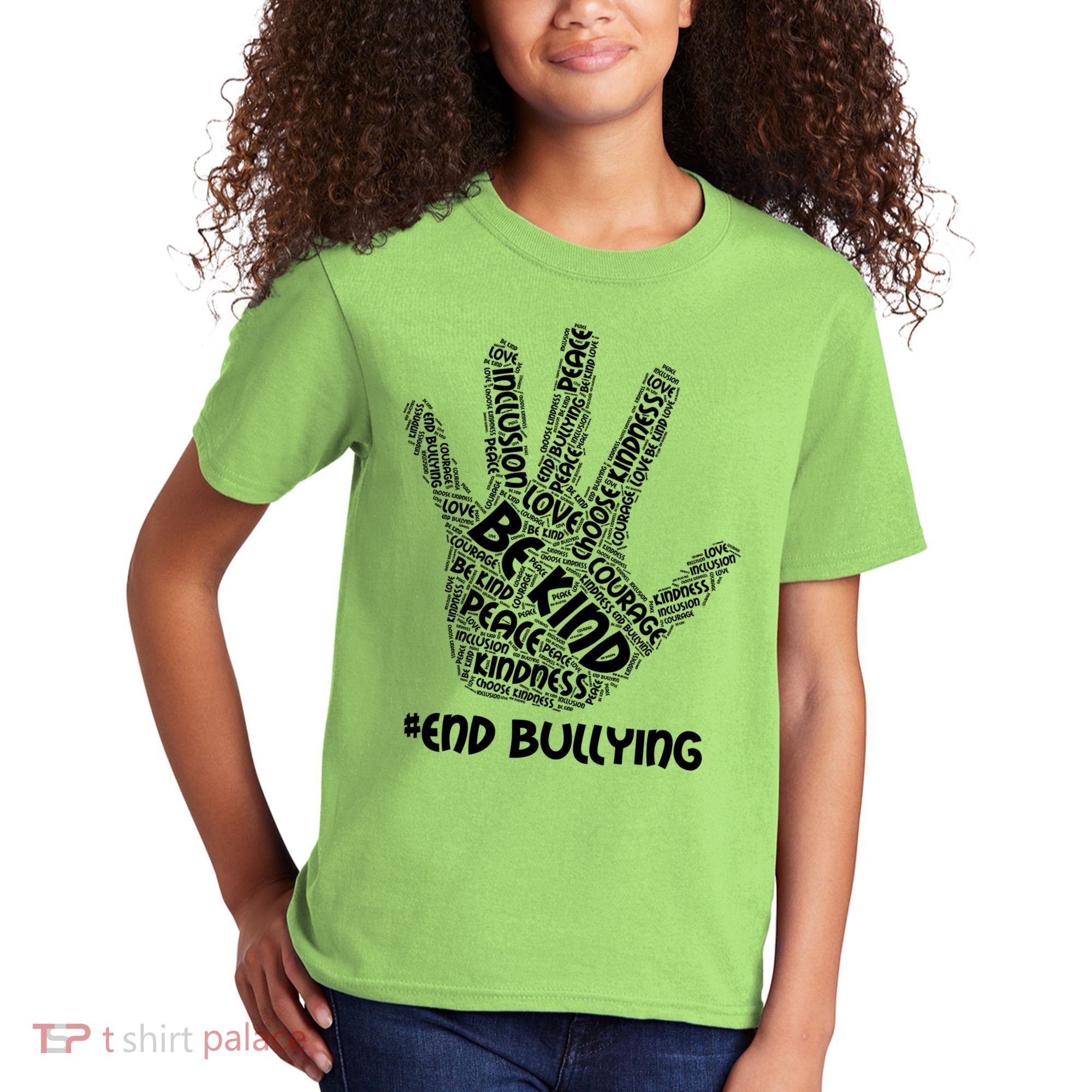 Be Kind #End Bullying Word Art Hand Kids T-Shirt