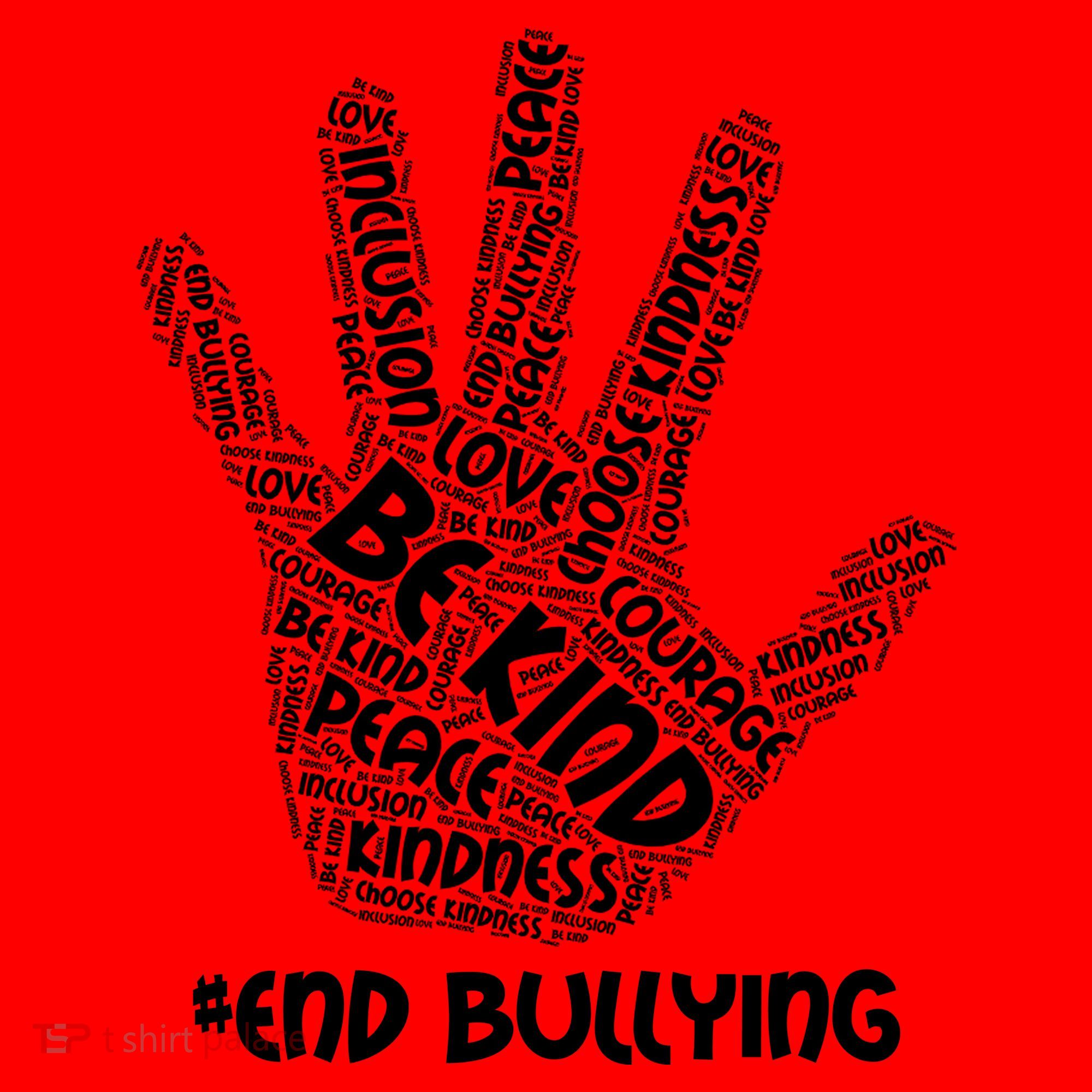 Be Kind #End Bullying Word Art Hand Santa Hat