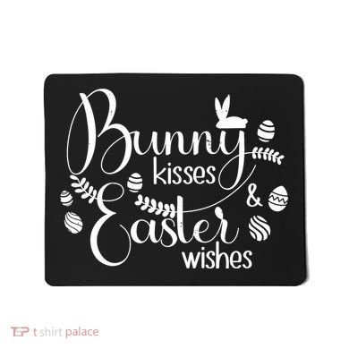 Bunny Kisses Easter Wishes Mousepad