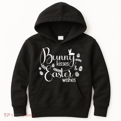 Bunny Kisses Easter Wishes Kids Hoodie