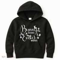 Bunny Kisses Easter Wishes Kids Hoodie thumb 0