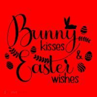 Bunny Kisses Easter Wishes Santa Hat thumb 1