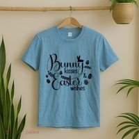 Bunny Kisses Easter Wishes T-Shirt thumb 2